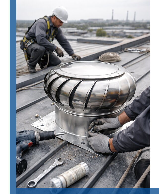 Установка дефлекторов на кровле в Колпине профессионально