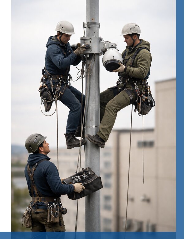 Установка видеокамер на мачте в Колпине от 8768 р. | ВЫСОТНИК-Клп