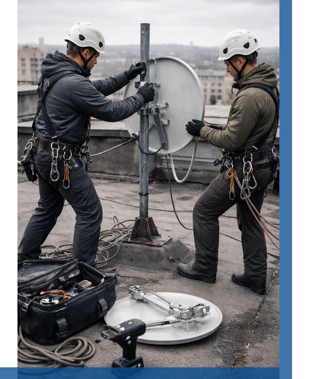 Демонтаж антенн на крыше в Колпине от 4642 р. | ВЫСОТНИК-Клп