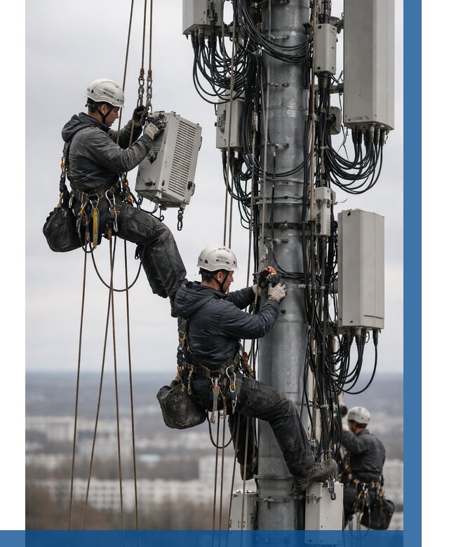 Монтаж оборудования связи на мачте в Колпине от 7736 р. | ВЫСОТНИК-Клп