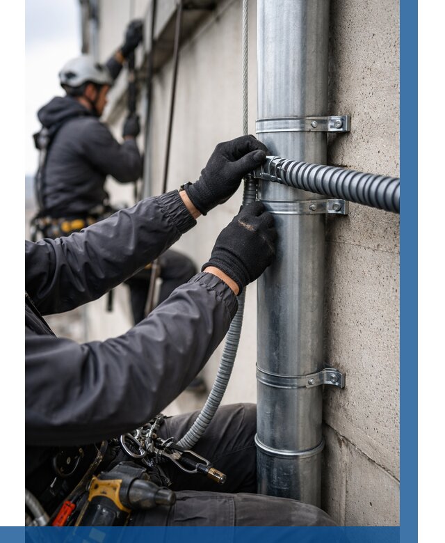 Монтаж гофры для кабеля в Колпине от 309 р. | ВЫСОТНИК-Клп