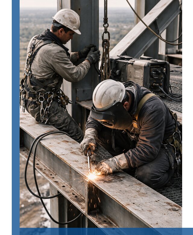 Высотные сварочные работы в Колпине для промышленных объектов