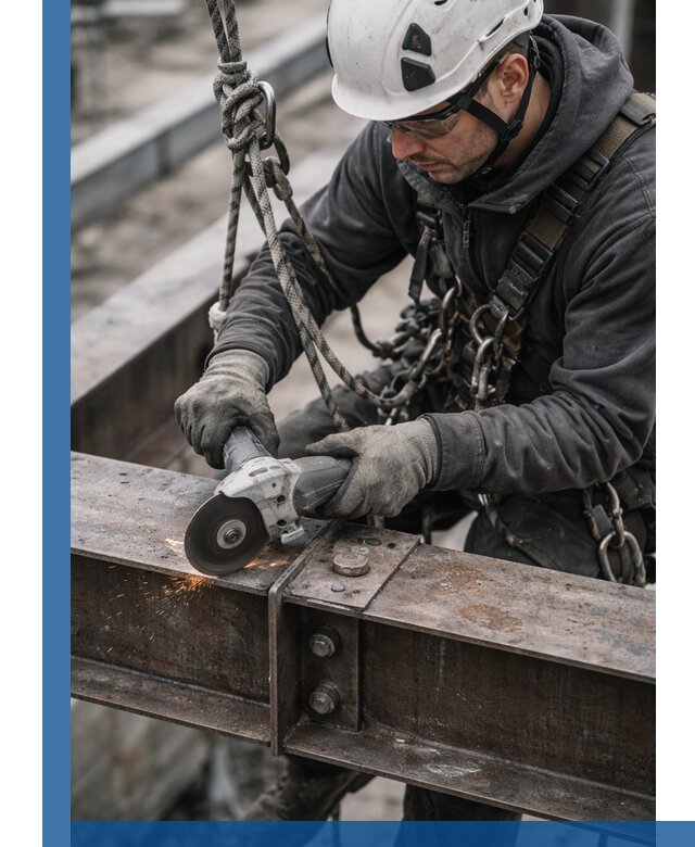 Резка металла на высоте в Колпине для зданий и конструкций