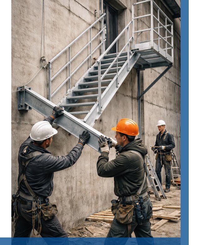 Монтаж металлических лестниц в Колпине от 15473 р. | ВЫСОТНИК-Клп