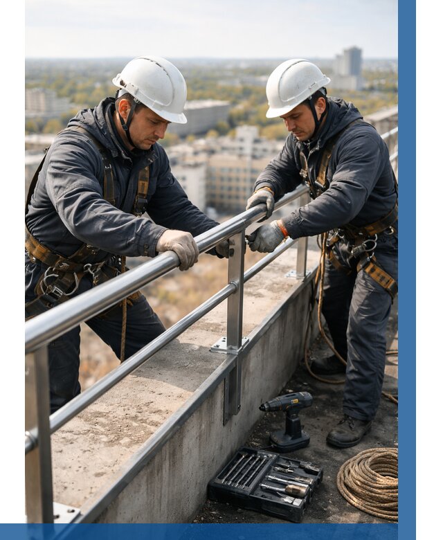 Монтаж перил на высоте в Колпине от 2579 р. | ВЫСОТНИК-Клп