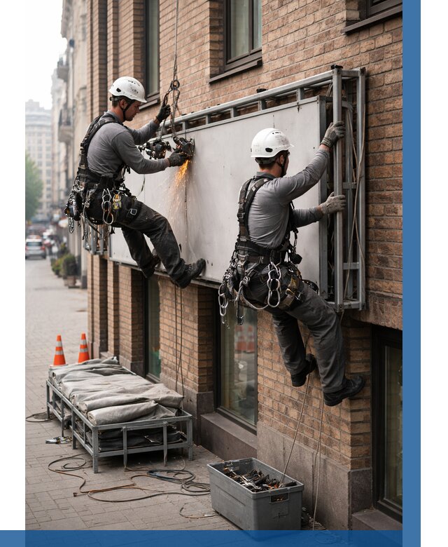 Демонтаж рекламной вывески в Колпине от 6705 р. | ВЫСОТНИК-Клп