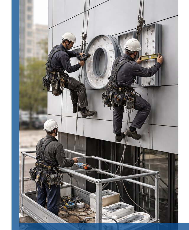 Профессиональный монтаж световых букв в Колпине под ключ