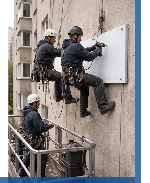 Монтаж табличек и указателей в Колпине от 3610 р. | ВЫСОТНИК-Клп