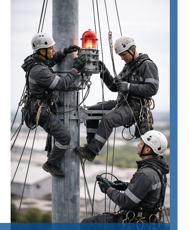 Монтаж заградительных огней в Колпине от 8768 р. | ВЫСОТНИК-Клп