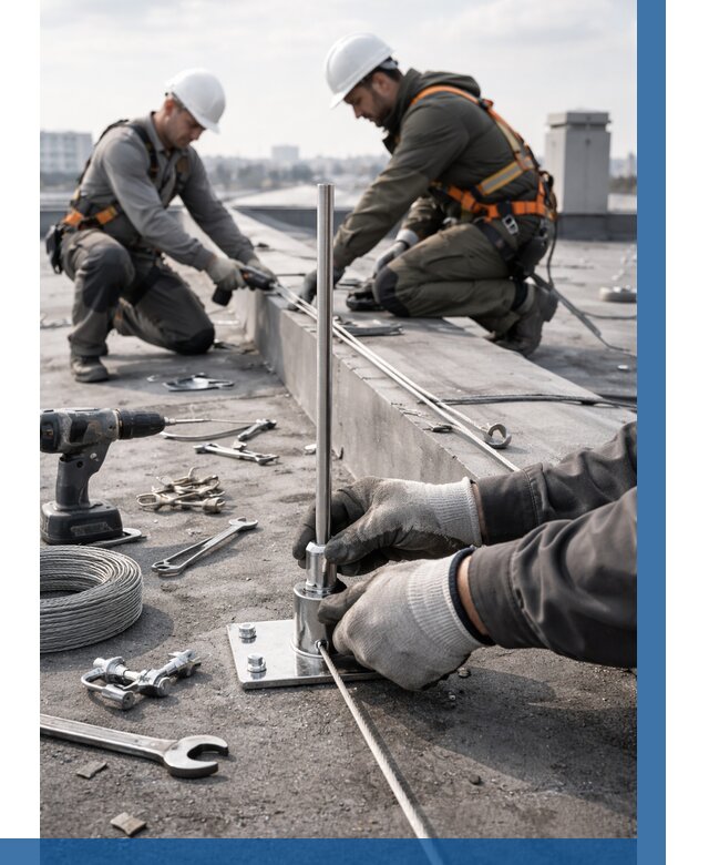 Монтаж молниезащиты на кровле в Колпине цена от 25788 р. | ВЫСОТНИК-Клп