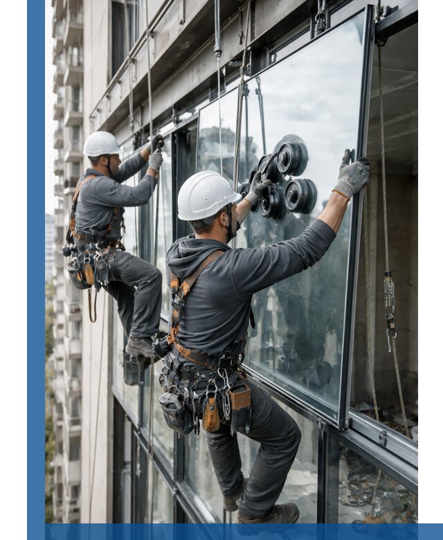 Витражное остекление фасадов и лоджий в Колпине под ключ