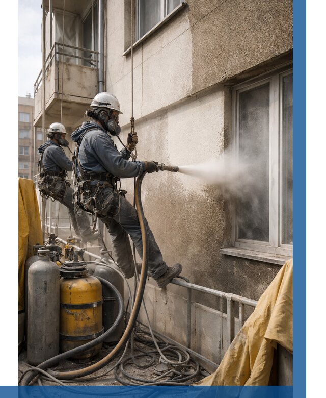 Пескоструйная очистка фасада в Колпине от 670 р. | ВЫСОТНИК-Клп