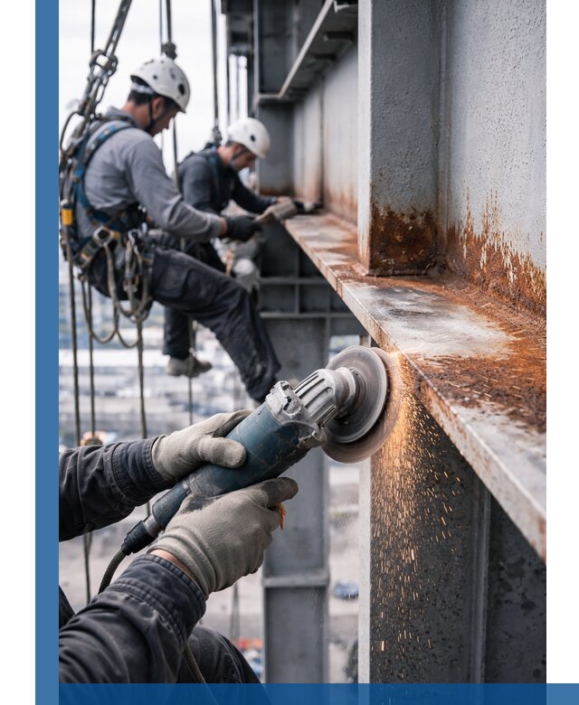 Зачистка металла от ржавчины и подготовка поверхностей в Колпине