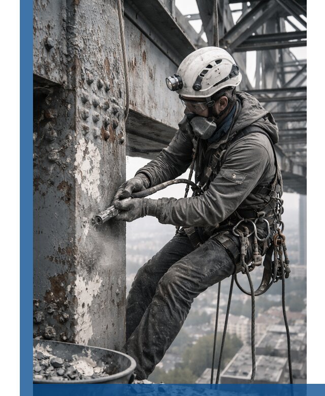 Удаление старой краски с металлических конструкций в Колпине