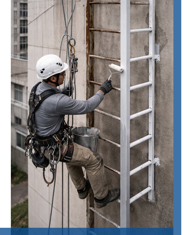 Покраска пожарных лестниц в Колпине от 4642 р. | ВЫСОТНИК-Клп