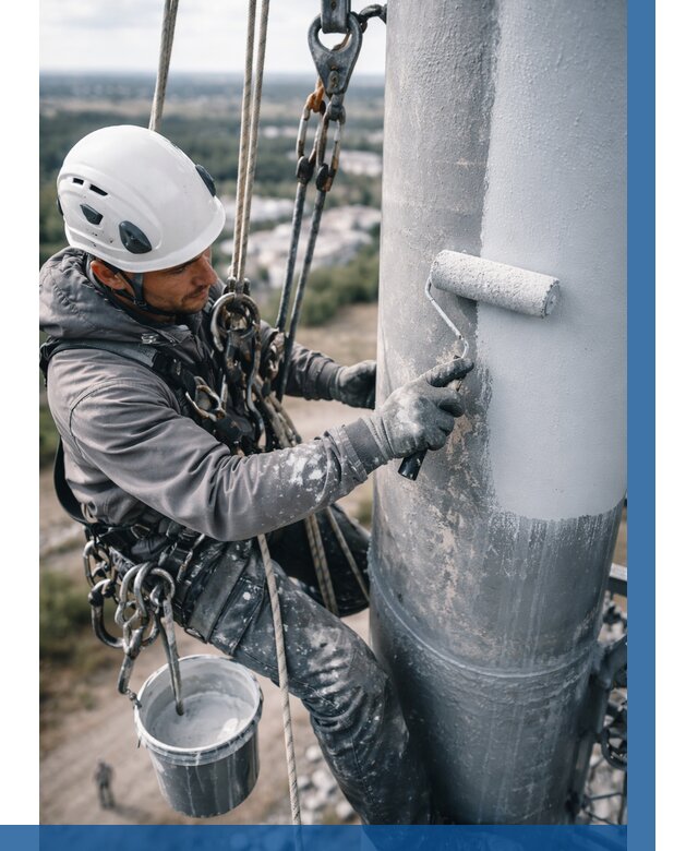 Покраска мачт связи под ключ в Колпине от 877 р. | ВЫСОТНИК-Клп