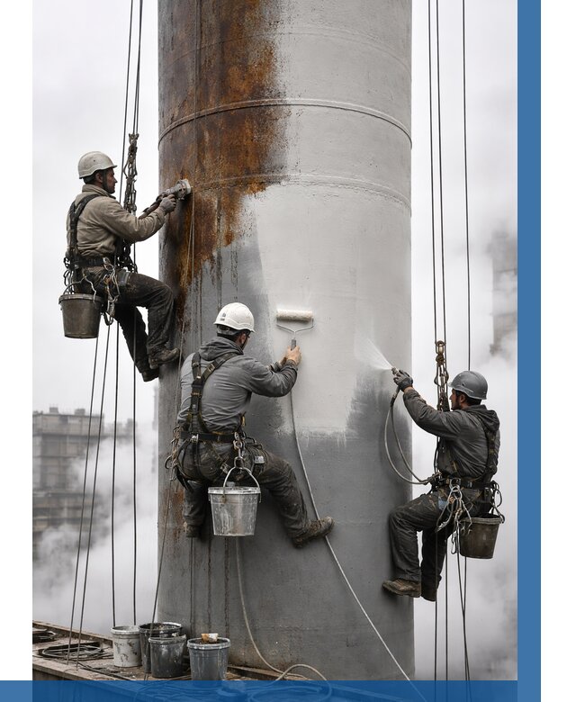 Покраска дымовых труб в Колпине от 8768 р. | ВЫСОТНИК-Клп