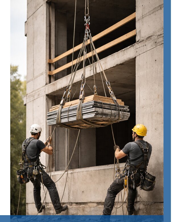 Подъем материала на этаж веревками в Колпине от 1547 р. | ВЫСОТНИК-Клп