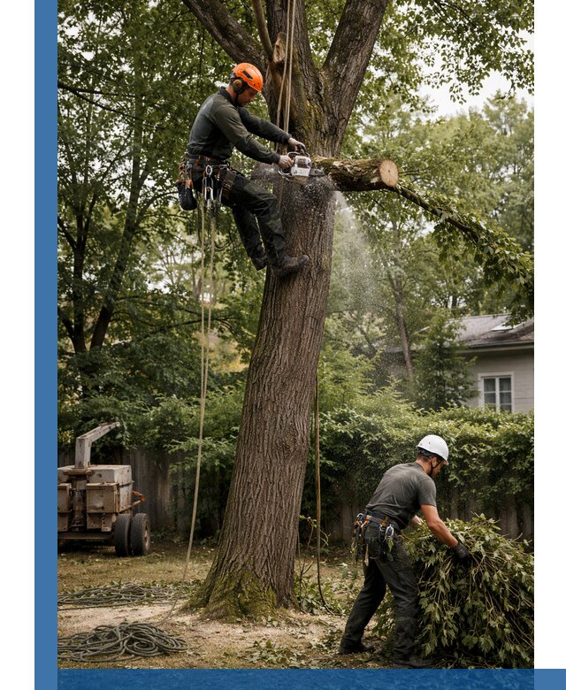 Кронирование деревьев в Колпине, безопасная высотная обрезка