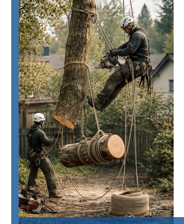 Валка деревьев частями в Колпине, безопасно и аккуратно