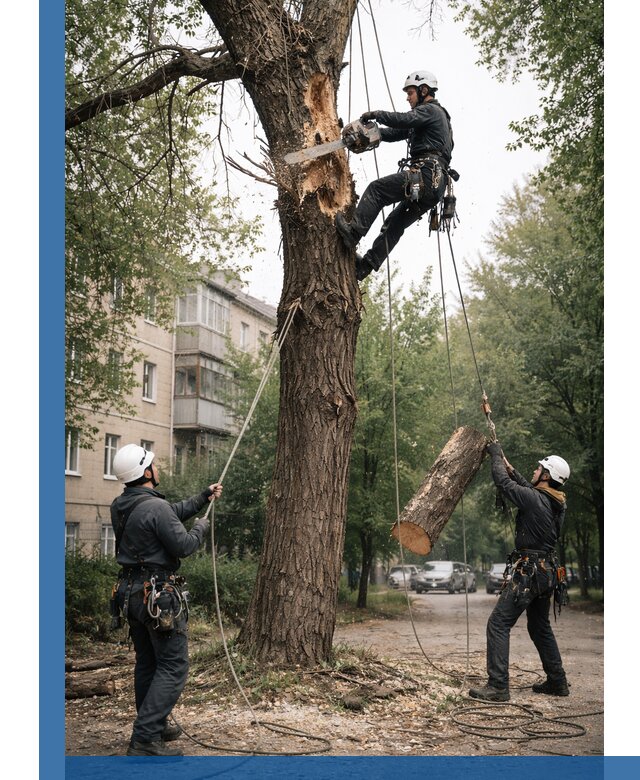 Срочное удаление аварийных деревьев в Колпине с гарантией безопасности