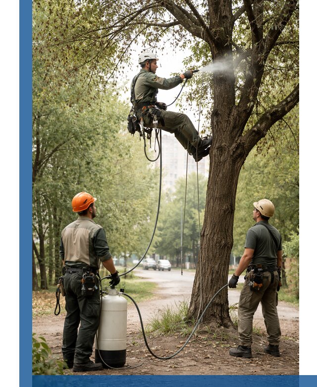 Обработка деревьев от вредителей в Колпине профессиональная защита