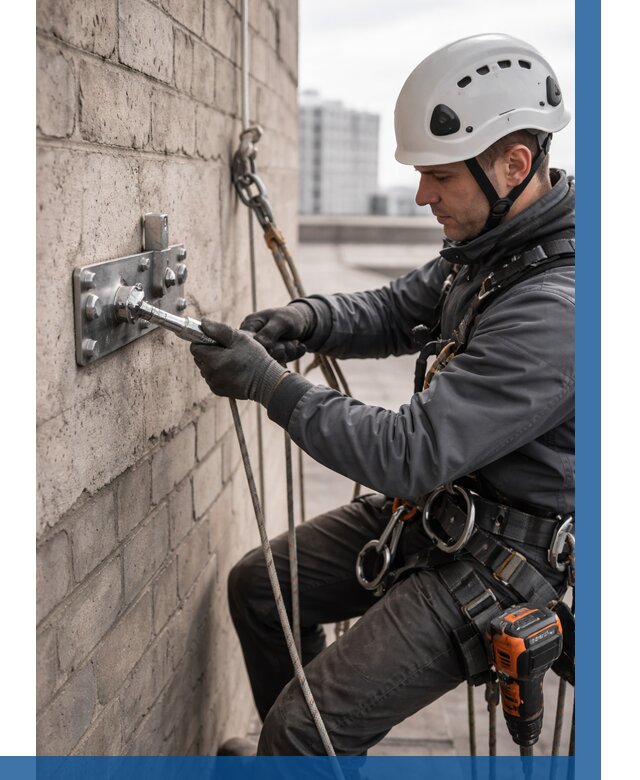 Установка анкерных точек в Колпине от 3610 р. | ВЫСОТНИК-Клп