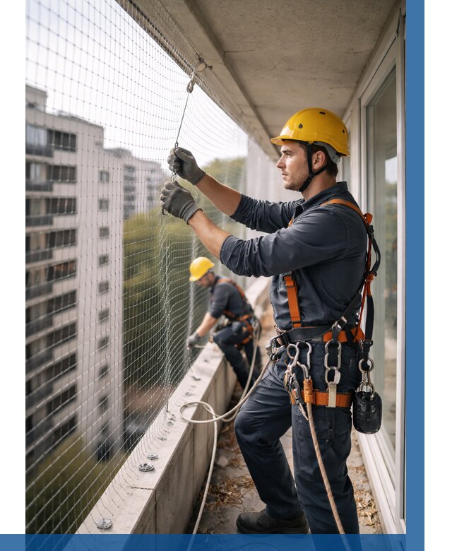 Монтаж сетки от птиц в Колпине от 4642 р. | ВЫСОТНИК-Клп